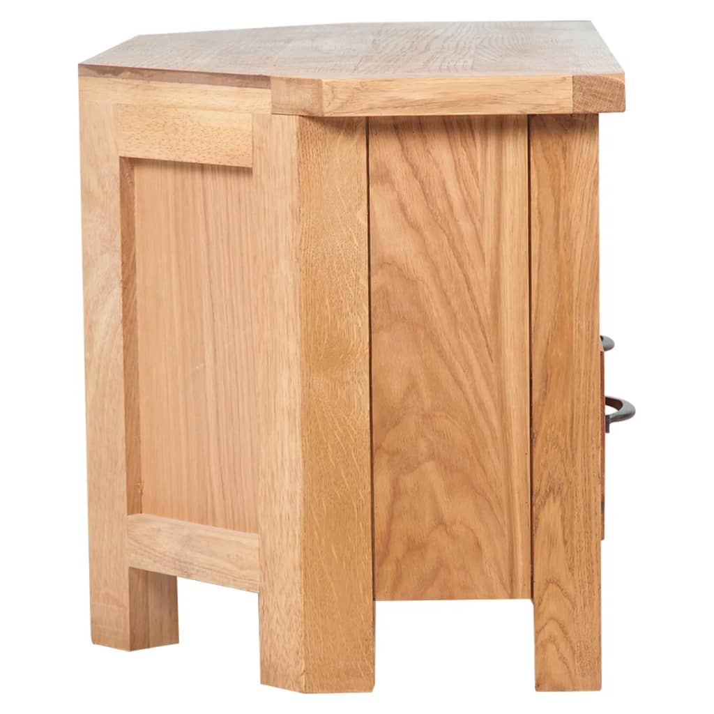 tv-skab med skuffe 88x42x46 cm massivt egetræ