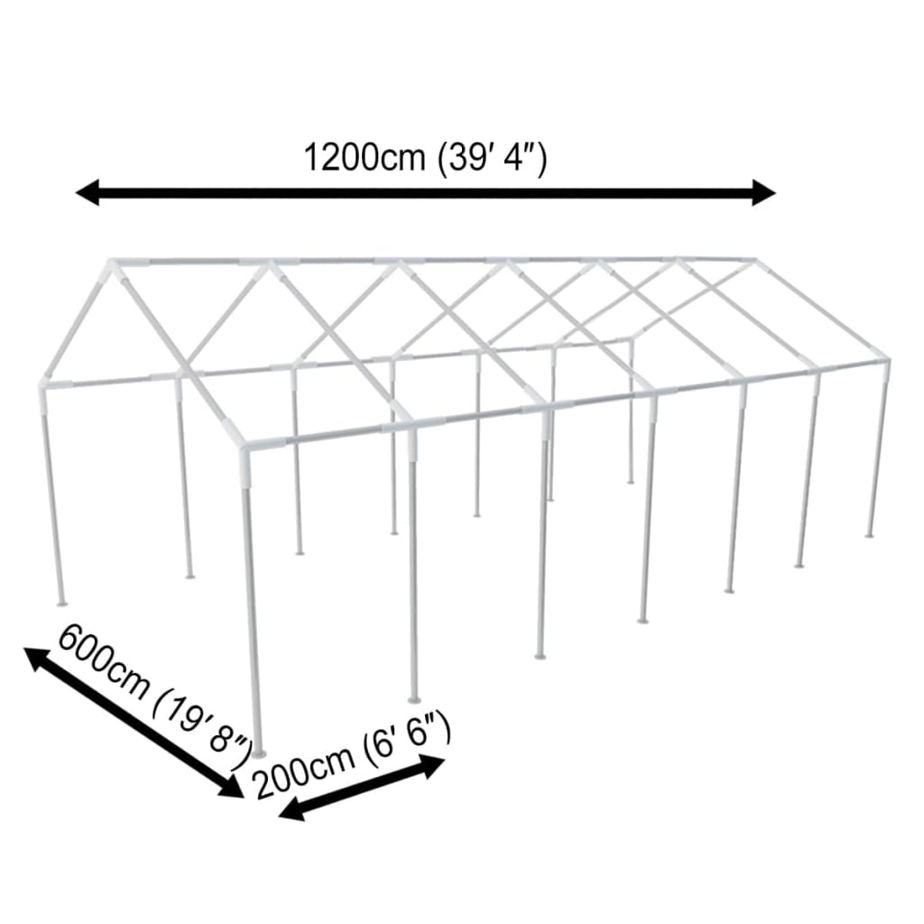 Stålstel til partytelt, 12 x 6 m