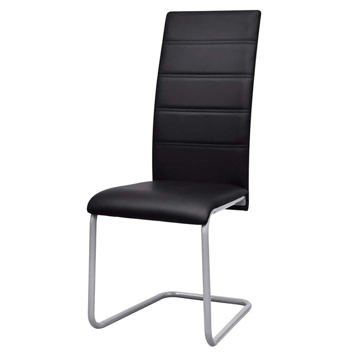 spisebordsstole 2 stk. cantilever-design kunstlæder sort