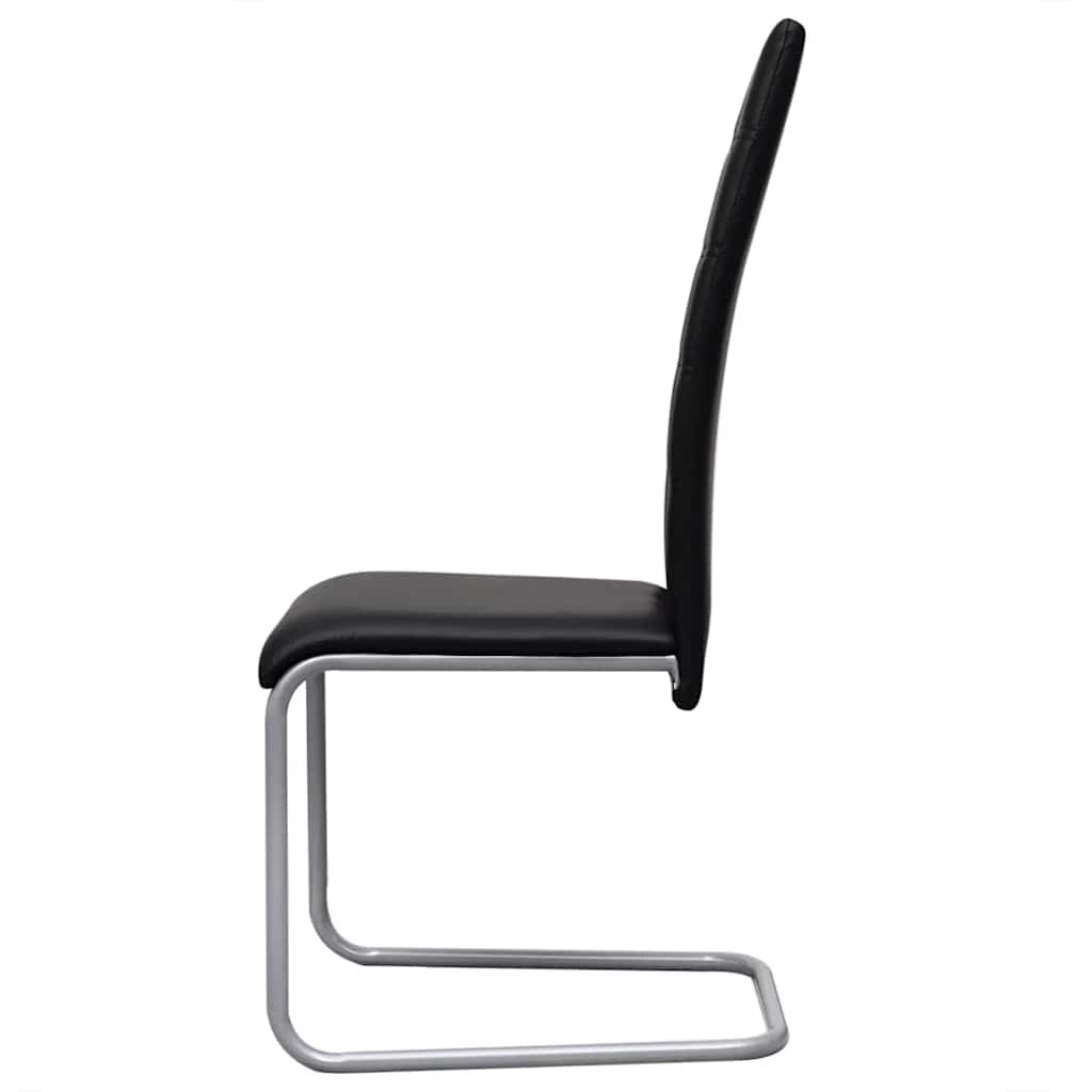 spisebordsstole 2 stk. cantilever-design kunstlæder sort