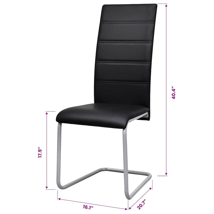 spisebordsstole 2 stk. cantilever-design kunstlæder sort
