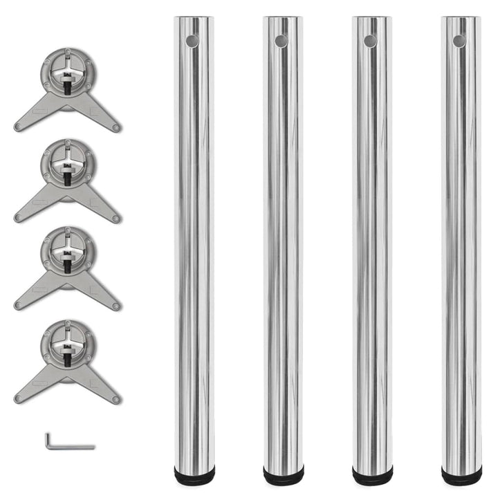 4 bordben, justerbar højde, krom, 710 mm