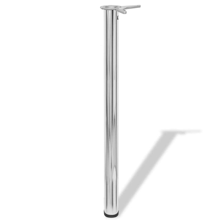 4 bordben, justerbar højde, krom, 870 mm