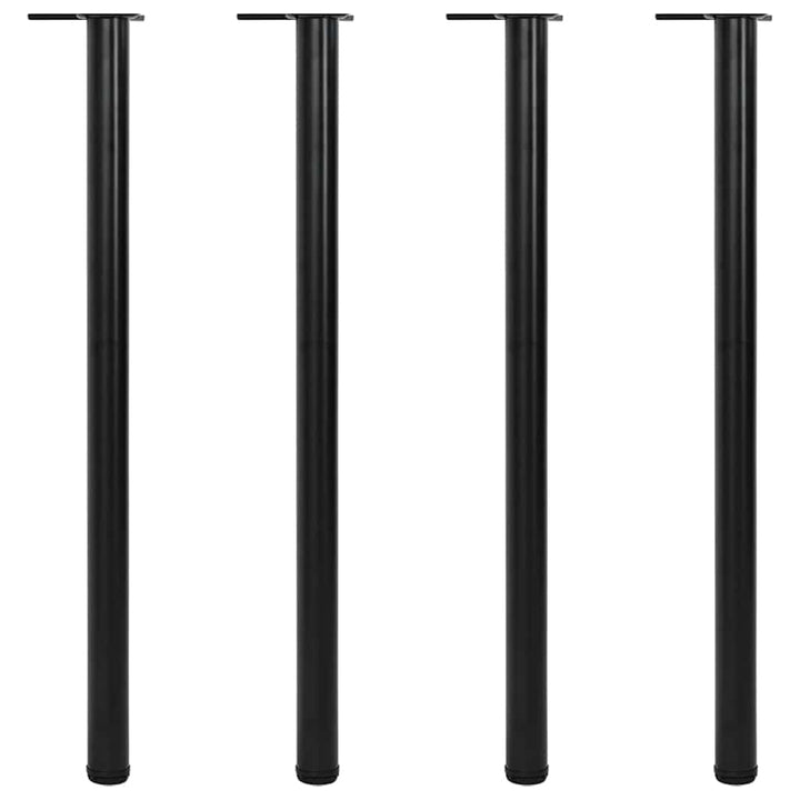 4 bordben, justerbar højde, sorte, 1100 mm