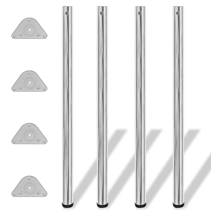 4 bordben, justerbar højde, krom, 1.100 mm