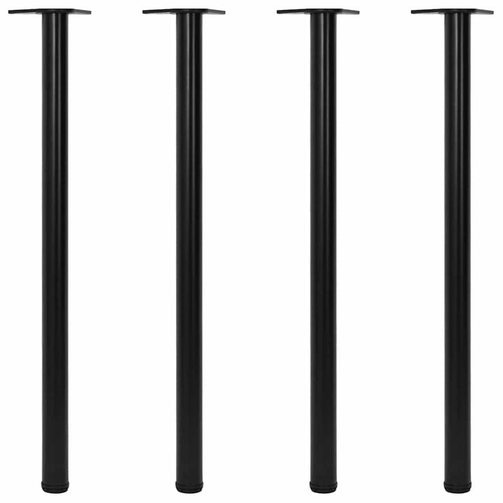 4 bordben, justerbar højde, sorte, 1100 mm