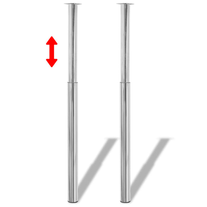 teleskopiske bordben i krom 710 mm - 1100 mm