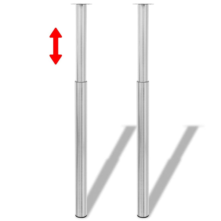teleskopiske bordben i rustfrit stål 710 mm - 1100 mm