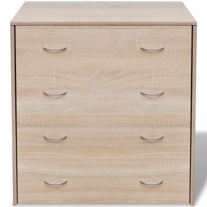 skænk med 4 skuffer 60x30,5x71 cm egetræsfarve