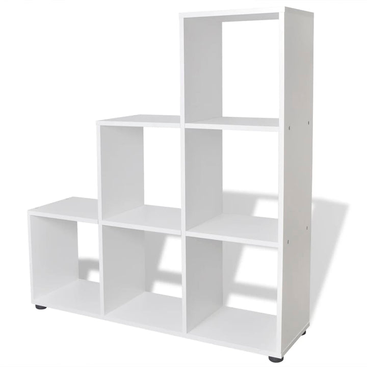 trappeformet bogreol/displayhylde 107 cm hvid