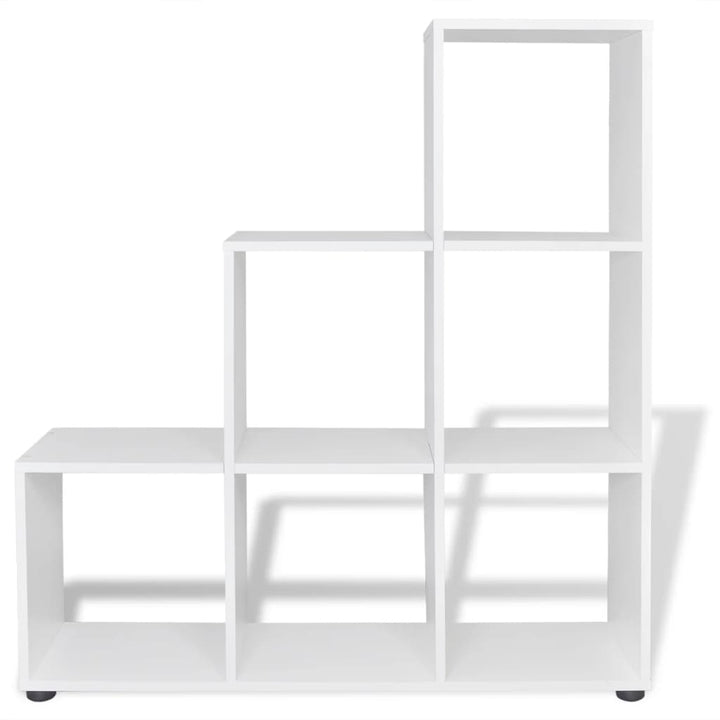 trappeformet bogreol/displayhylde 107 cm hvid