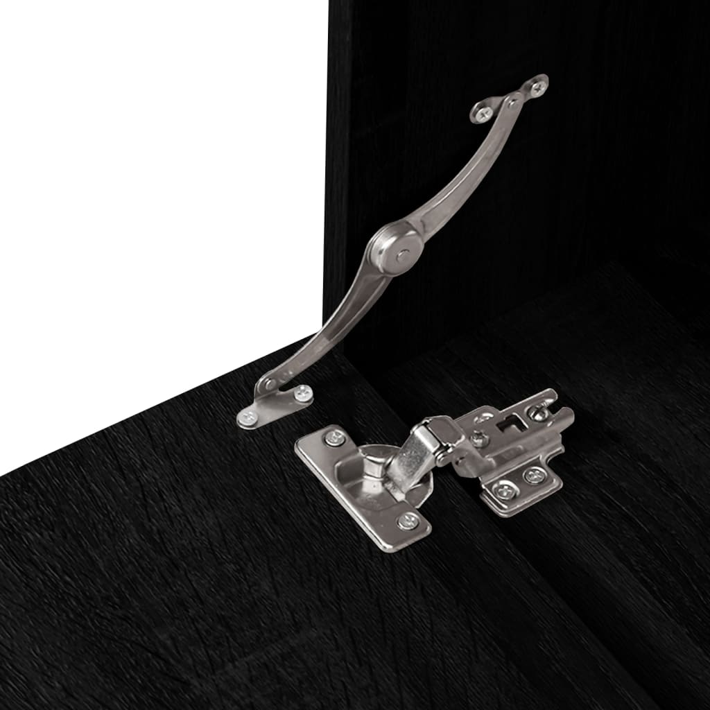 møbelsæt til badeværelse 6 dele konstrueret træ sort