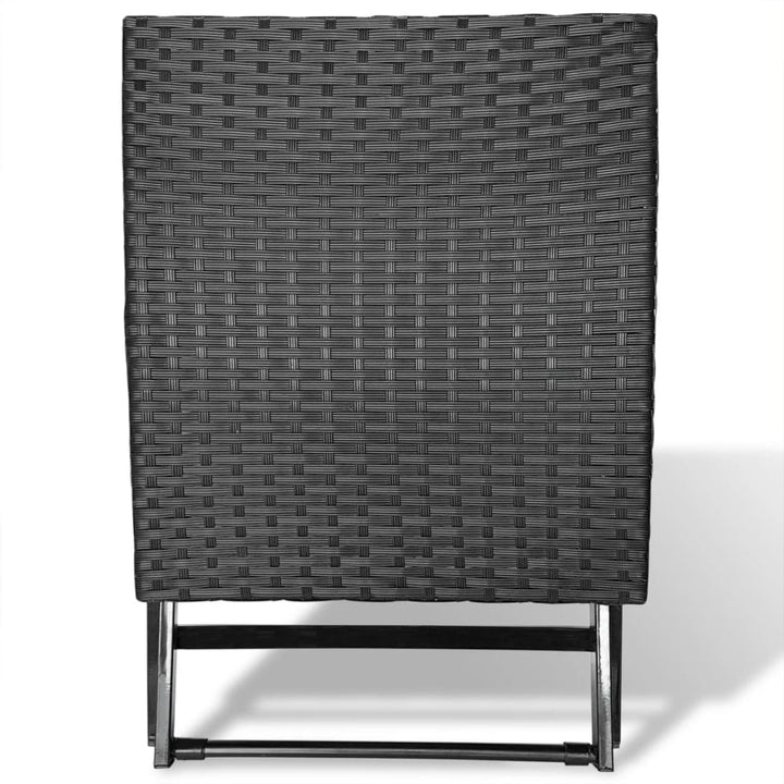 foldbar skammel polyrattan sort
