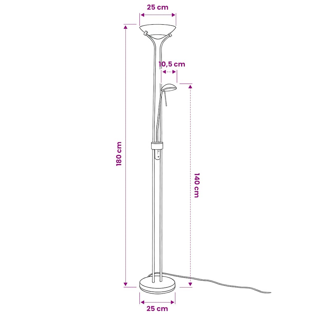 LED-gulvlampe dæmpbar 23 W