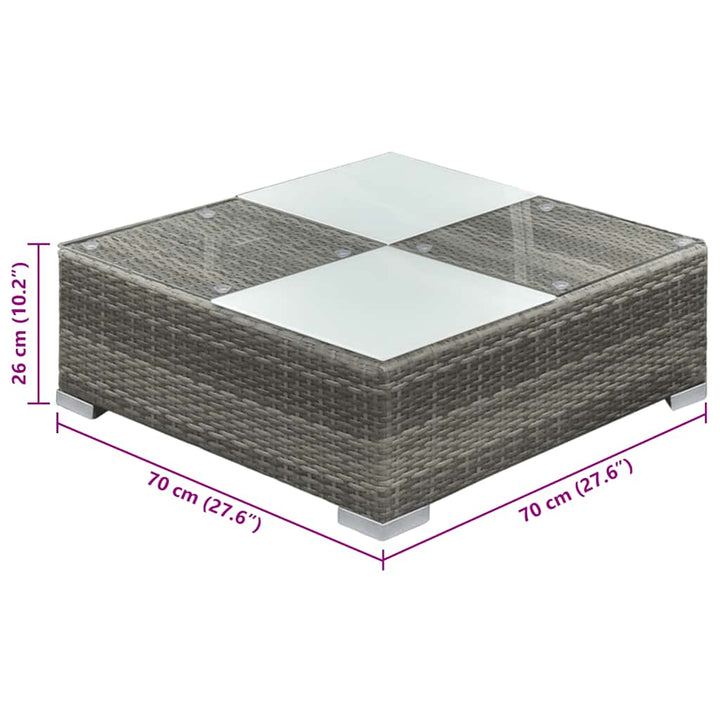 haveloungesæt 6 dele med hynder polyrattan grå