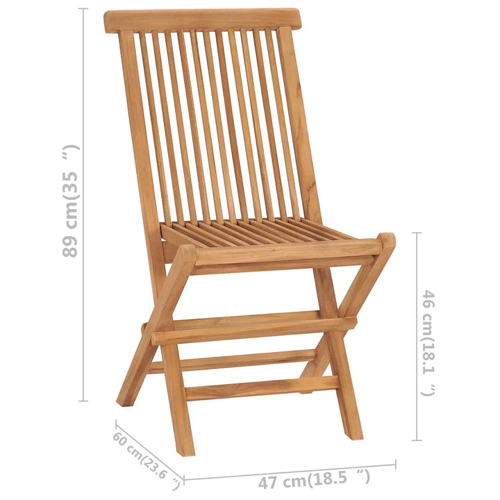 foldbare havestole 2 stk. massivt teaktræ