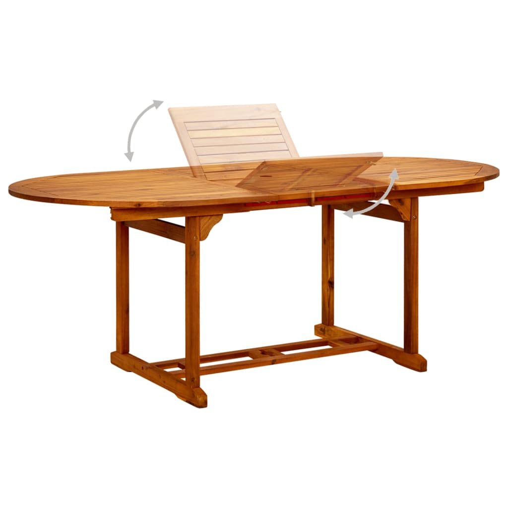 havebord (150-200)x100x75 cm massivt akacietræ