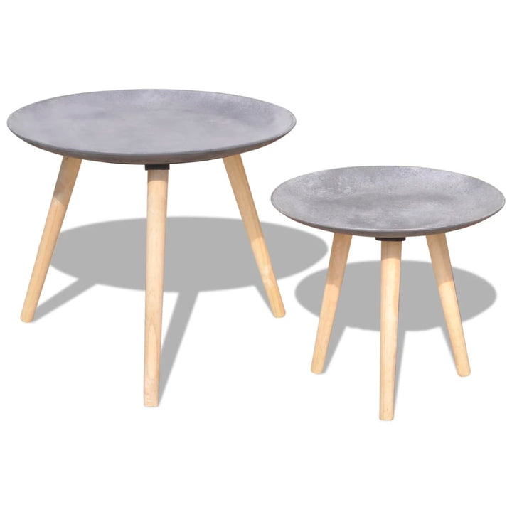 sofabordssæt i 2 dele 55 cm & 44 cm betongrå