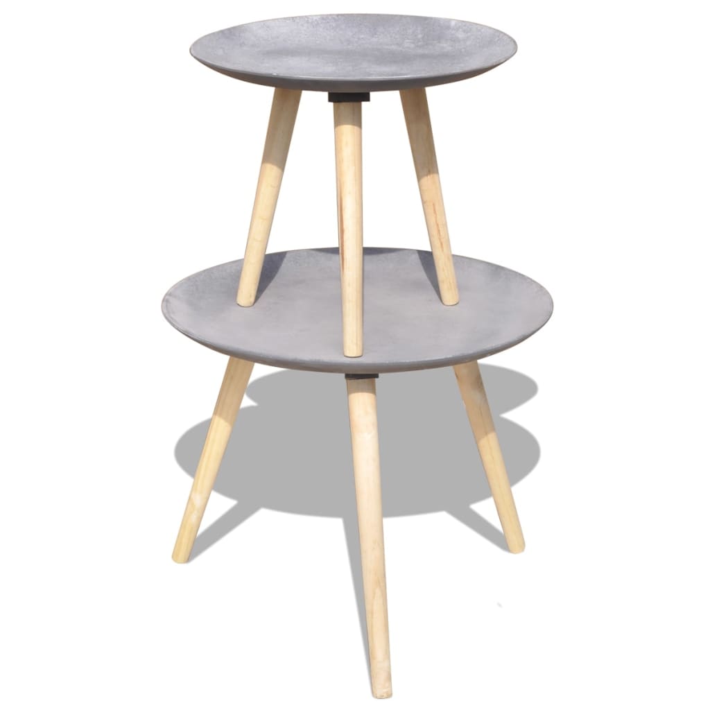 sofabordssæt i 2 dele 55 cm & 44 cm betongrå