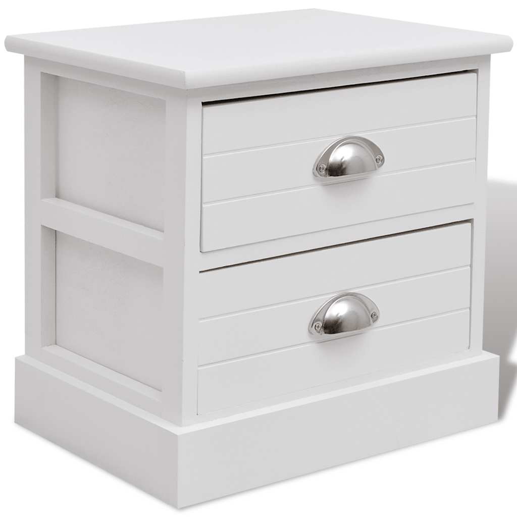 Fransk Sengebord Hvid