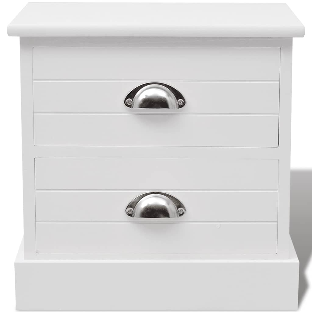 Fransk Sengebord Hvid