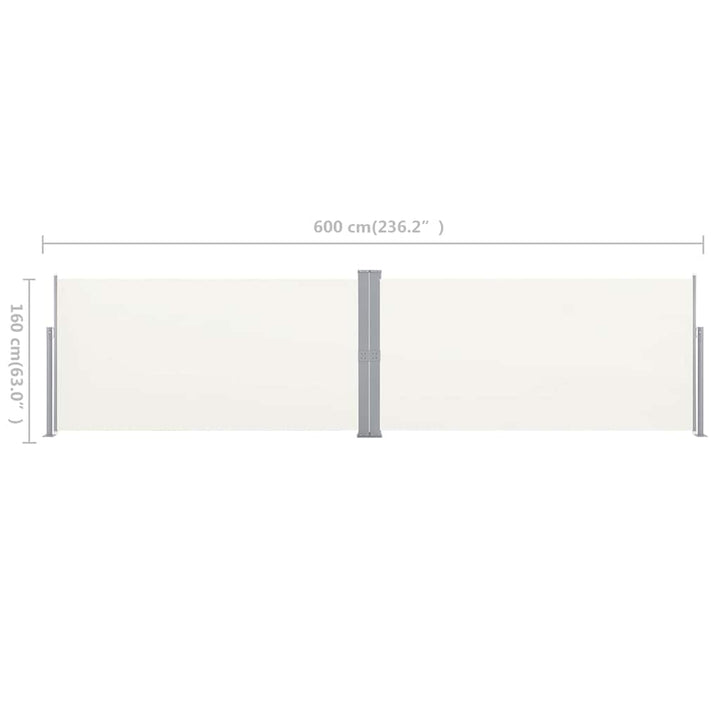 sammenrullelig læskærm 160 x 600 cm cremefarvet