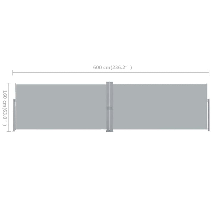 sammenrullelig læskærm 160x600 cm grå