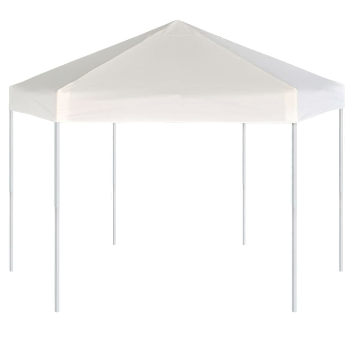 pop up-pavillon 6 sidevægge sekskantet 3,6x3,1 m cremefarvet