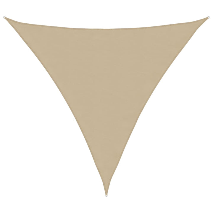 solsejl oxfordstof trekantet 5 x 5 x 5 m beige