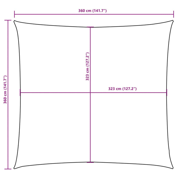 solsejl Oxford-stof firkantet 3,6 x 3,6 m terracotta