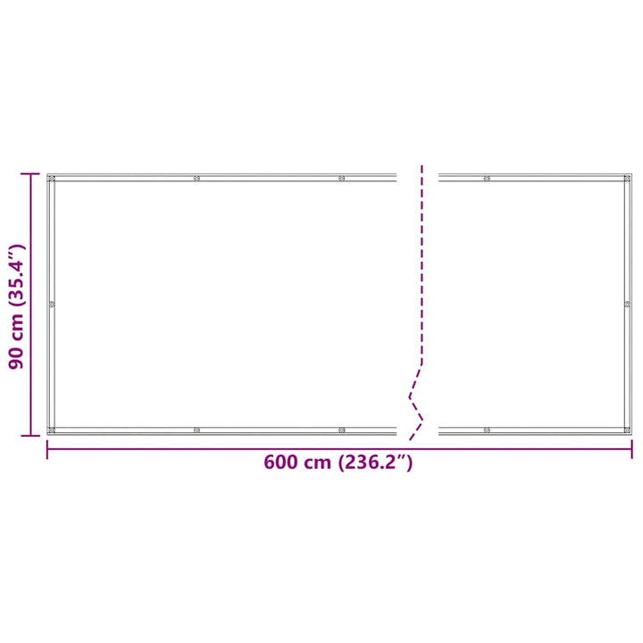 balkonafskærmning HDPE 90x600 cm antracitgrå