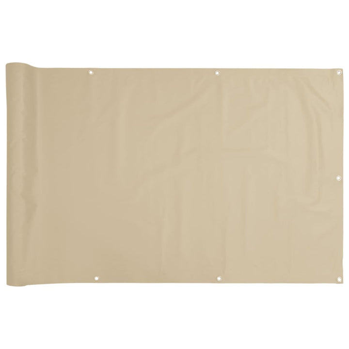 balkonafskærmning Oxford-stof 75x600 cm beige