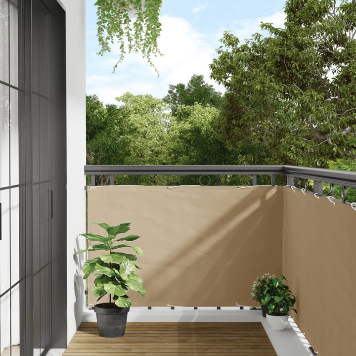 balkonafskærmning Oxford-stof 90x400 cm beige
