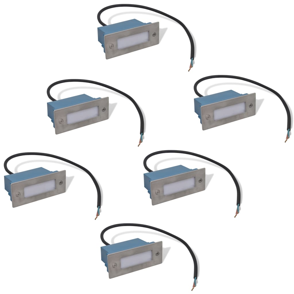 forsænket LED-trappelys 6 stk. 44x111x56 mm