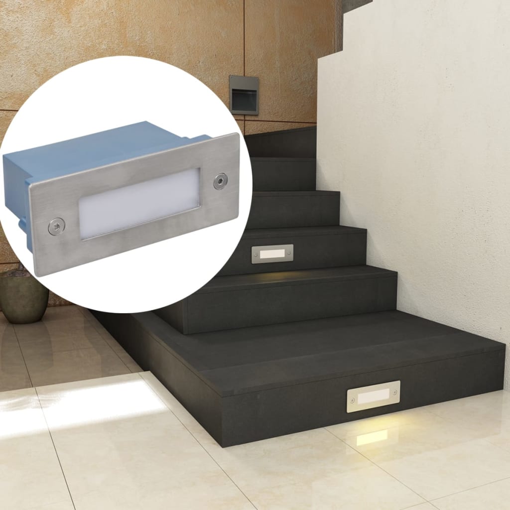 forsænket LED-trappelys 6 stk. 44x111x56 mm