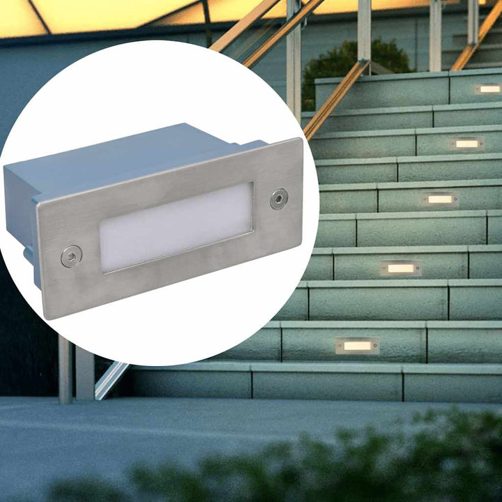 forsænket LED-trappelys 6 stk. 44x111x56 mm