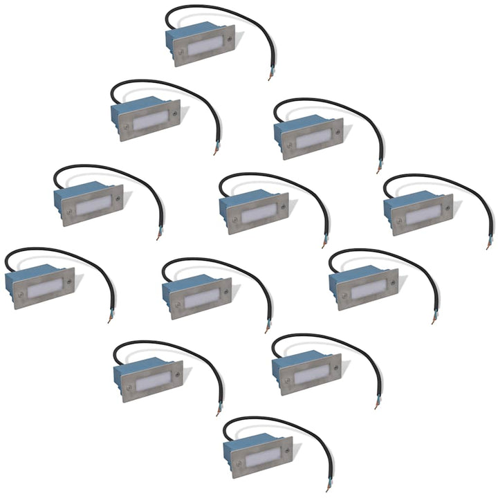 forsænket LED-trappelys 12 stk. 44x111x56 mm