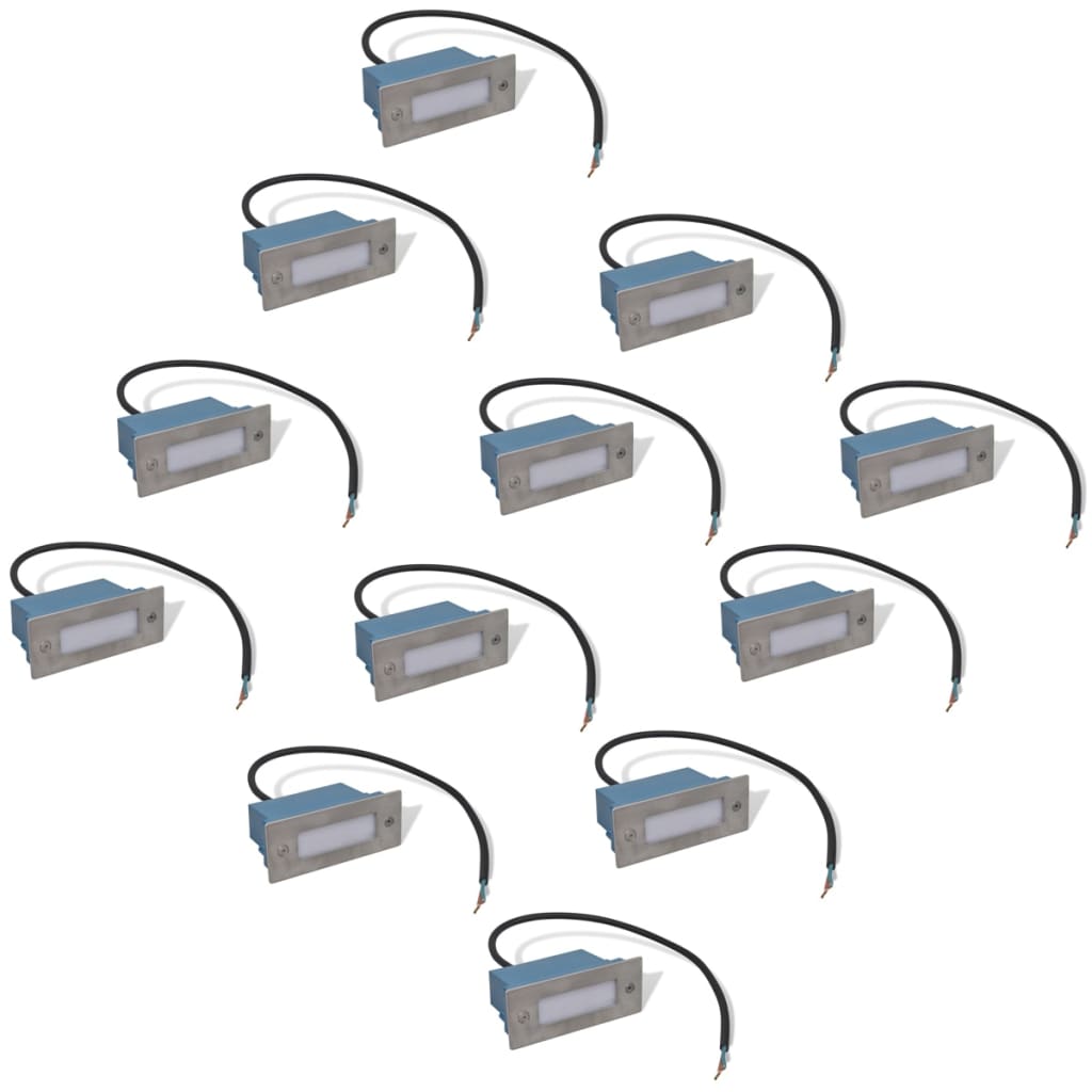 forsænket LED-trappelys 12 stk. 44x111x56 mm