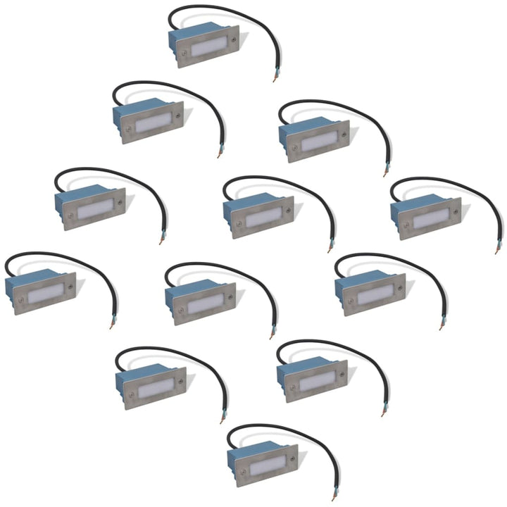 forsænket LED-trappelys 12 stk. 44x111x56 mm