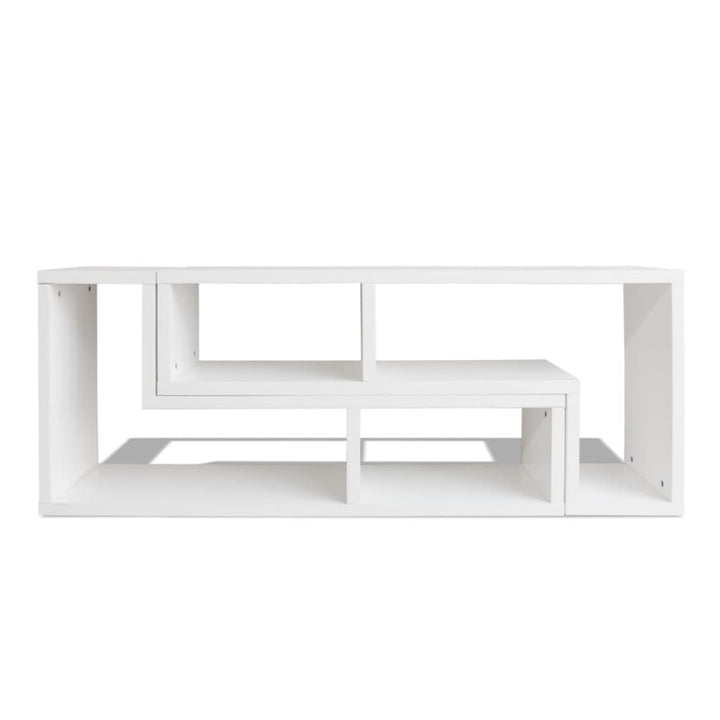 dobbelt tv-bord L-facon hvid