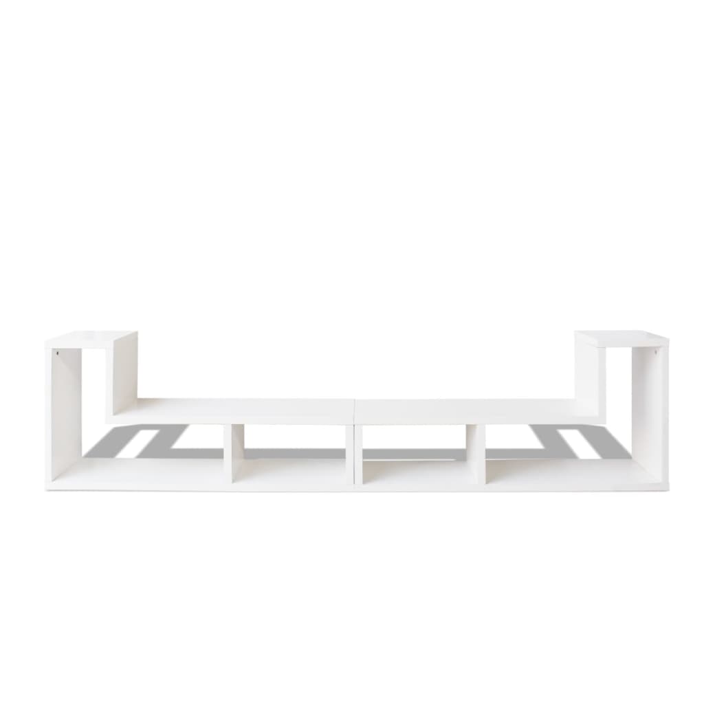 dobbelt tv-bord L-facon hvid