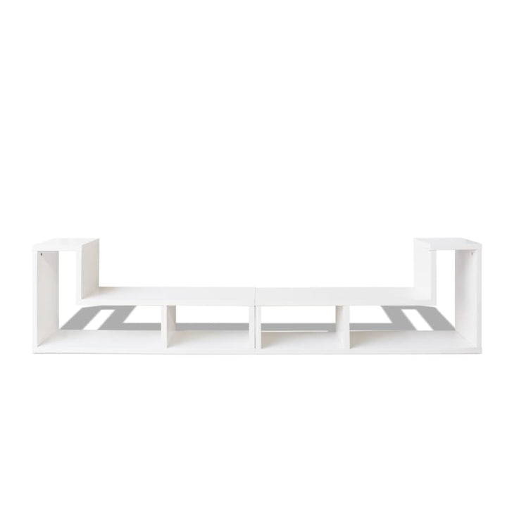 dobbelt tv-bord L-facon hvid