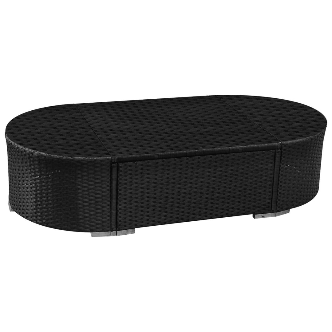 Rund Sofa Sæt 11 pcs Blå polyrattan