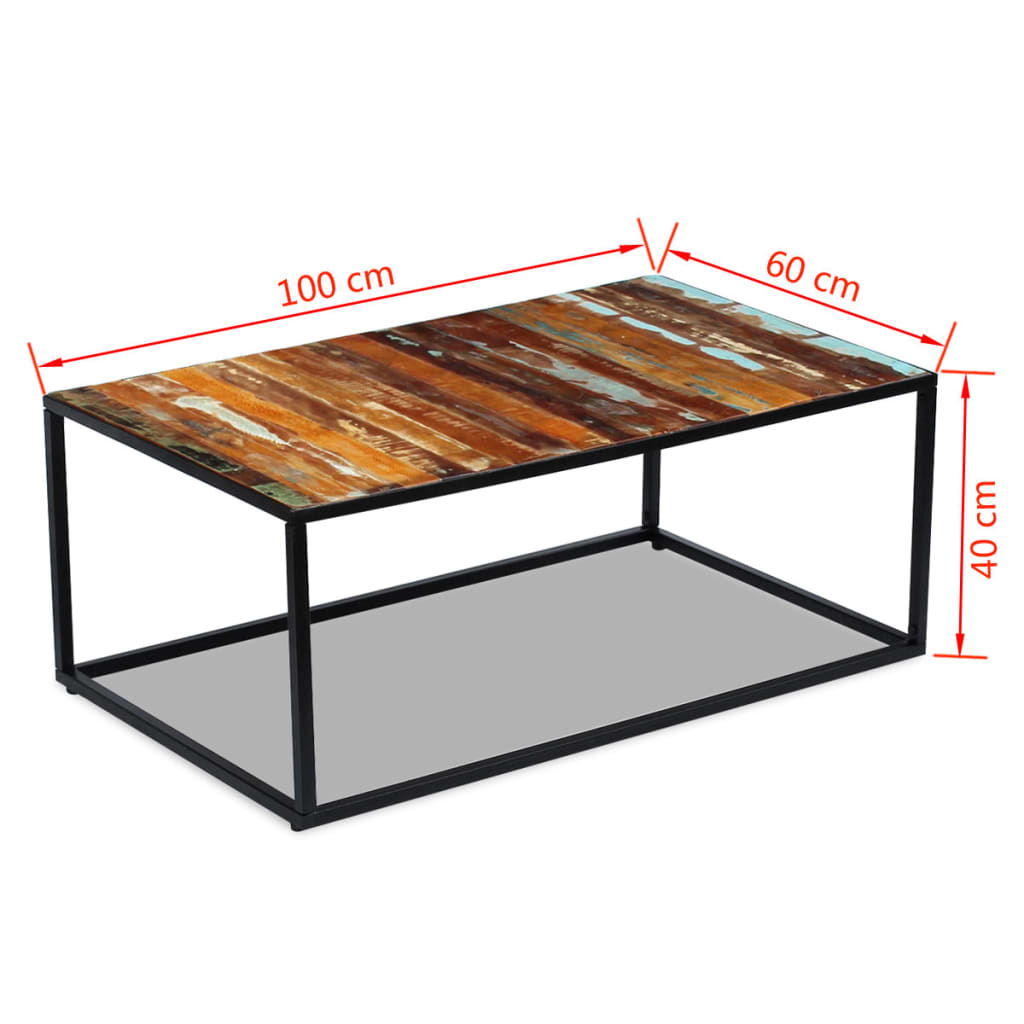 sofabord 100x60x40 cm massivt genbrugstræ