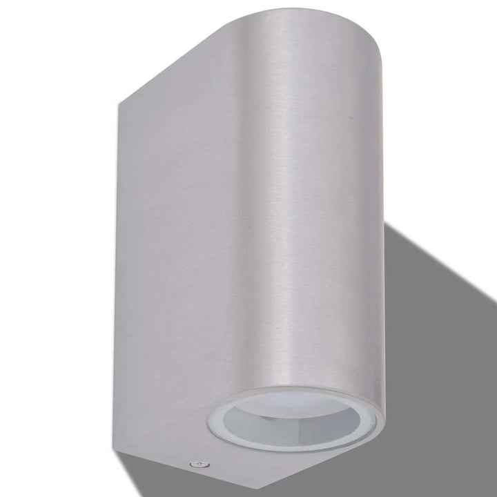udendørs LED væglampe 2 stk. rund op/nedadvendt