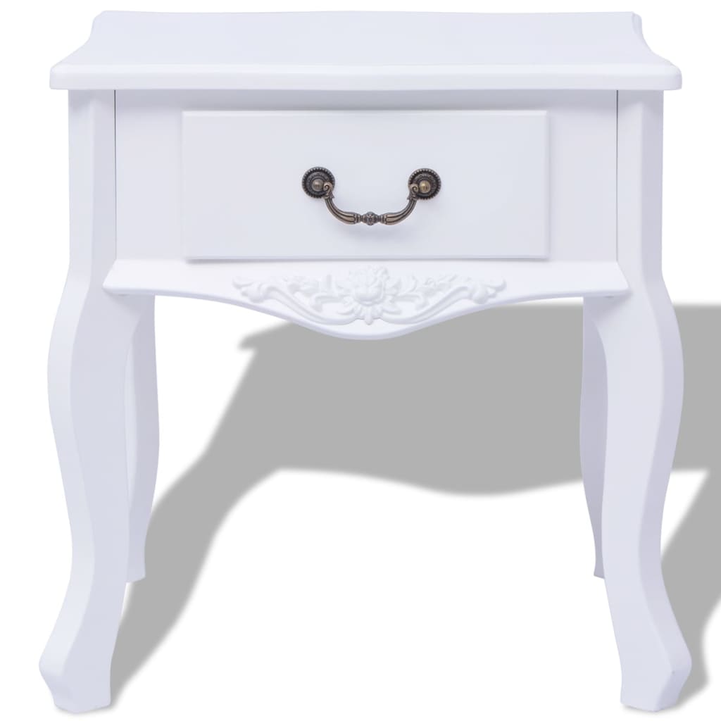 sengebord MDF hvid