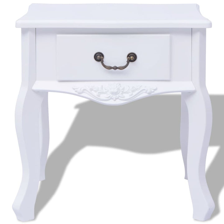 sengebord MDF hvid