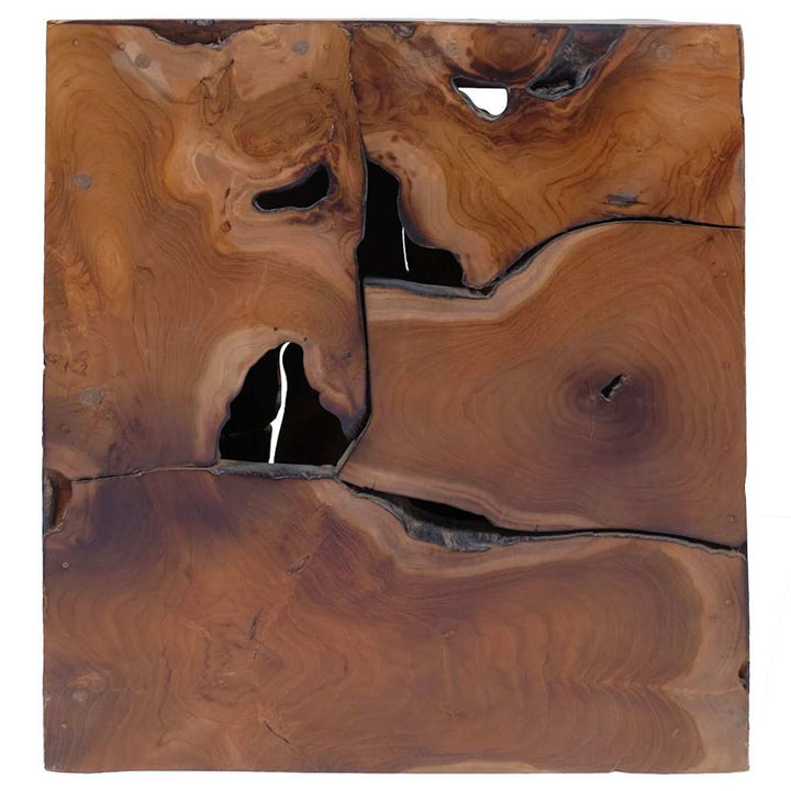 taburet brun 40x40x45 cm massivt teaktræ