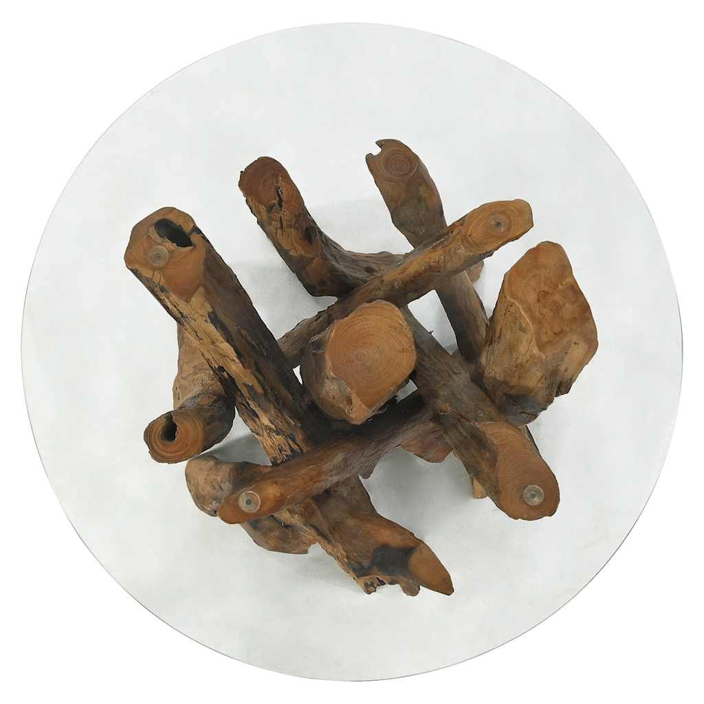 sofabord massivt teaktræ drivtømmer 60 cm