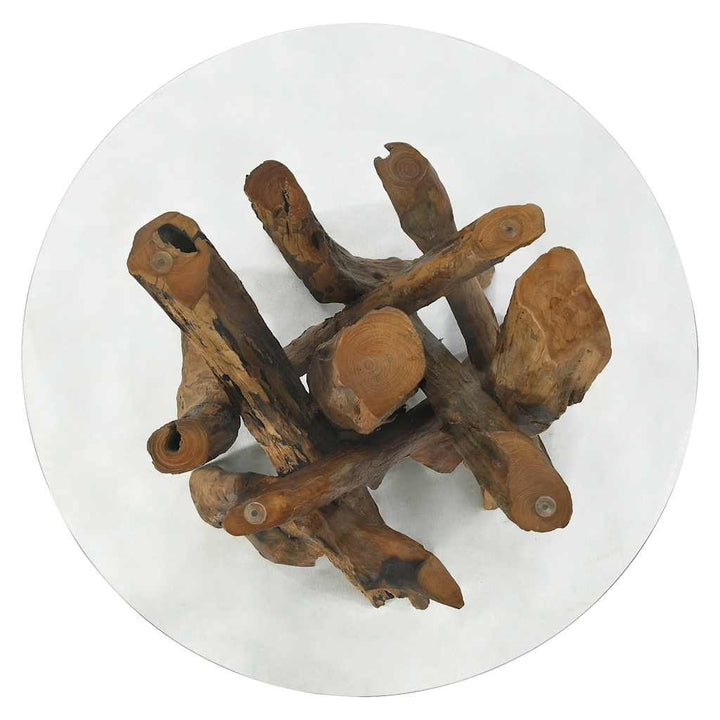 sofabord massivt teaktræ drivtømmer 60 cm